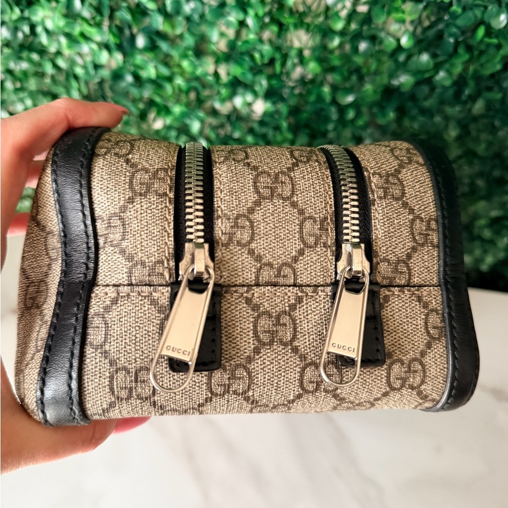 Gucci Beige GG Canvas Double Zip Toiletry Bag with COA - Picture 2 of 8